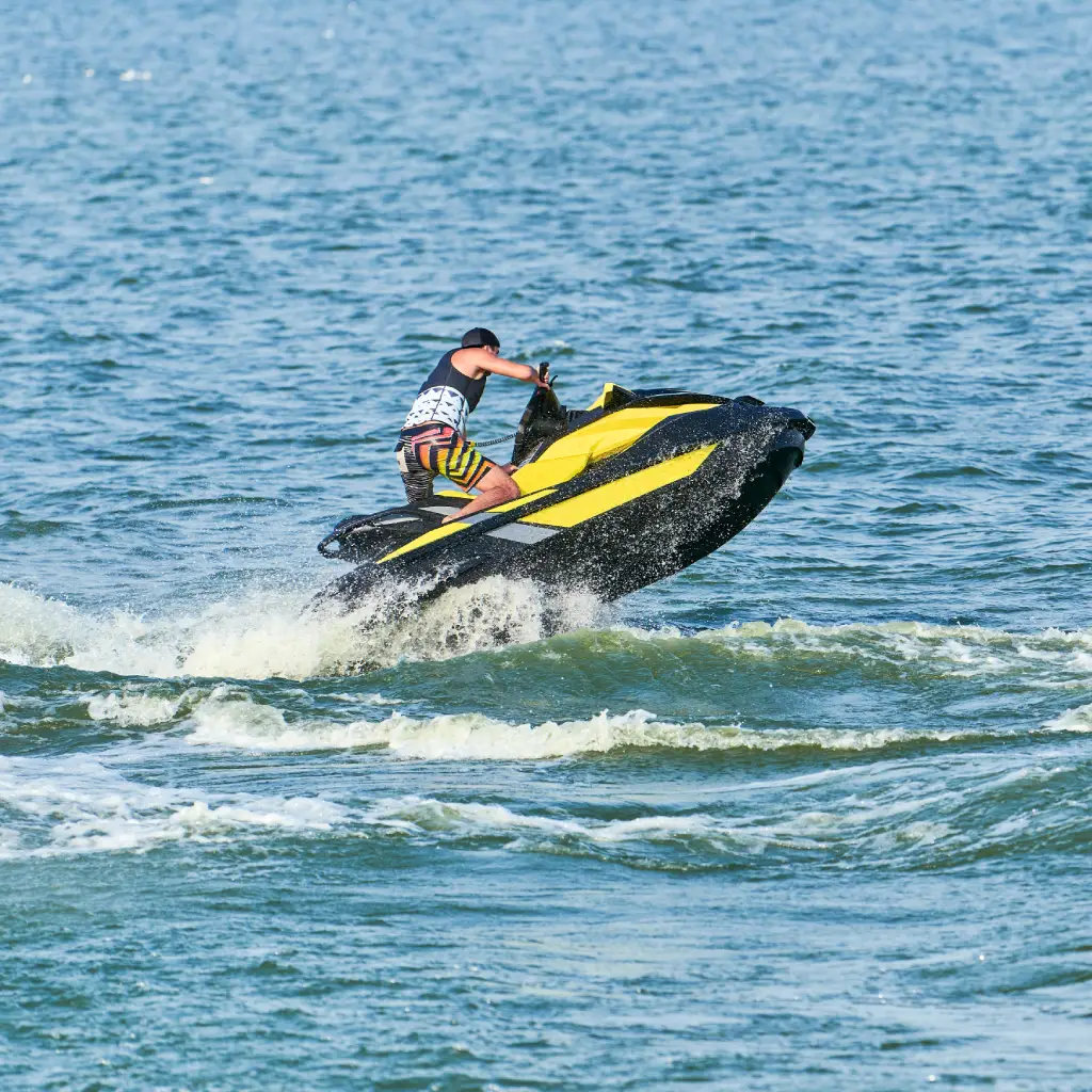 jet ski in motion representing Montana vehicle registration for recreational watercraft